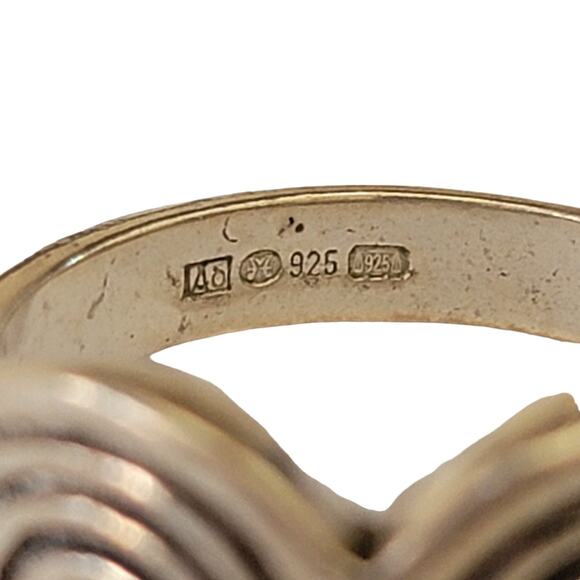 Vintage Ring - Sterling Silver Concentric Circles Boho Chic, Size 6.25 - Picture 3 of 9